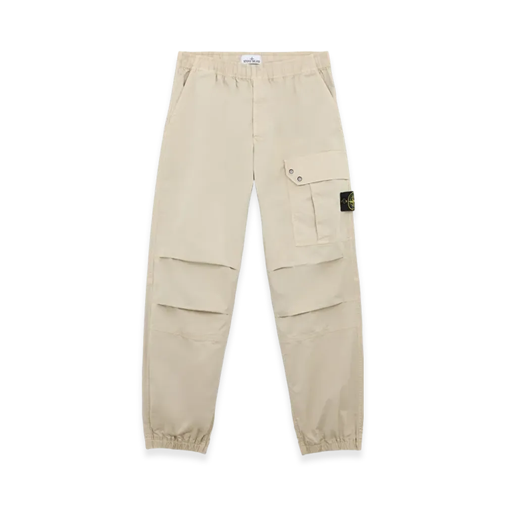 Stone Island 32910 Supima Cotton Twill Stretch TC Loose Fit Jogger Cargo Pants - 24FW "Off White"
