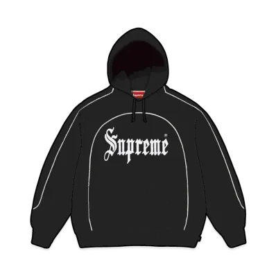 Supreme Curve Piping Hooded Sweatshirt "Black"