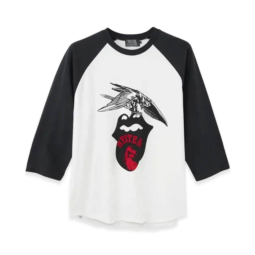 HYSTERIC GLAMOUR x The Rolling Stones 1975 Three Quarter Sleeve T-Shirt "Black"