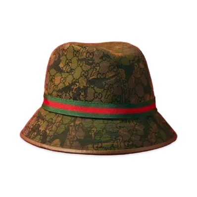 PALACE GUCCI GG-P Canvas Fedora With Web And Logo Detail "Camouflage"