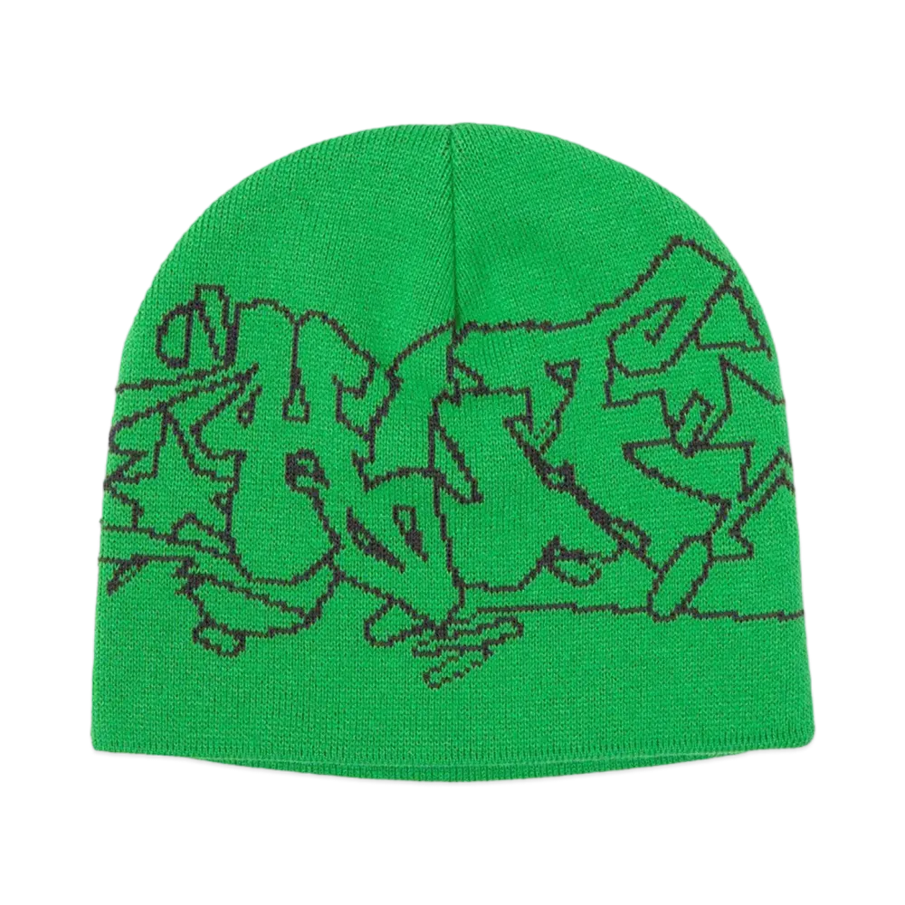 HUF Fall 24 Outlines Skull Beanie "Green"