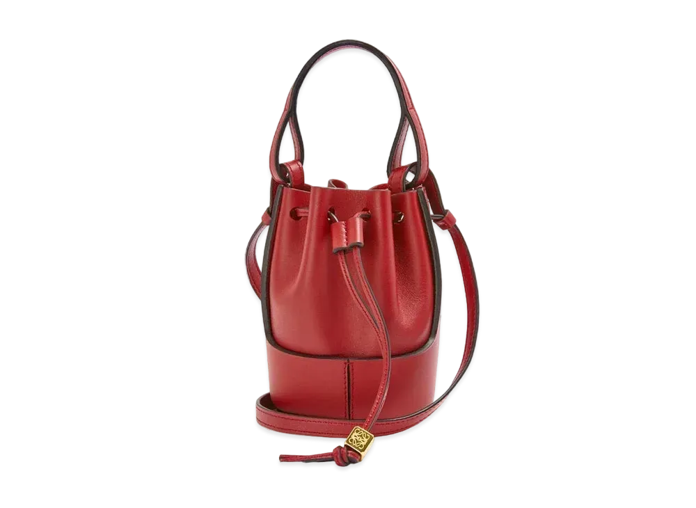 LOEWE Nano Balloon Bag In Nappa And Calfskin "Deep Red"