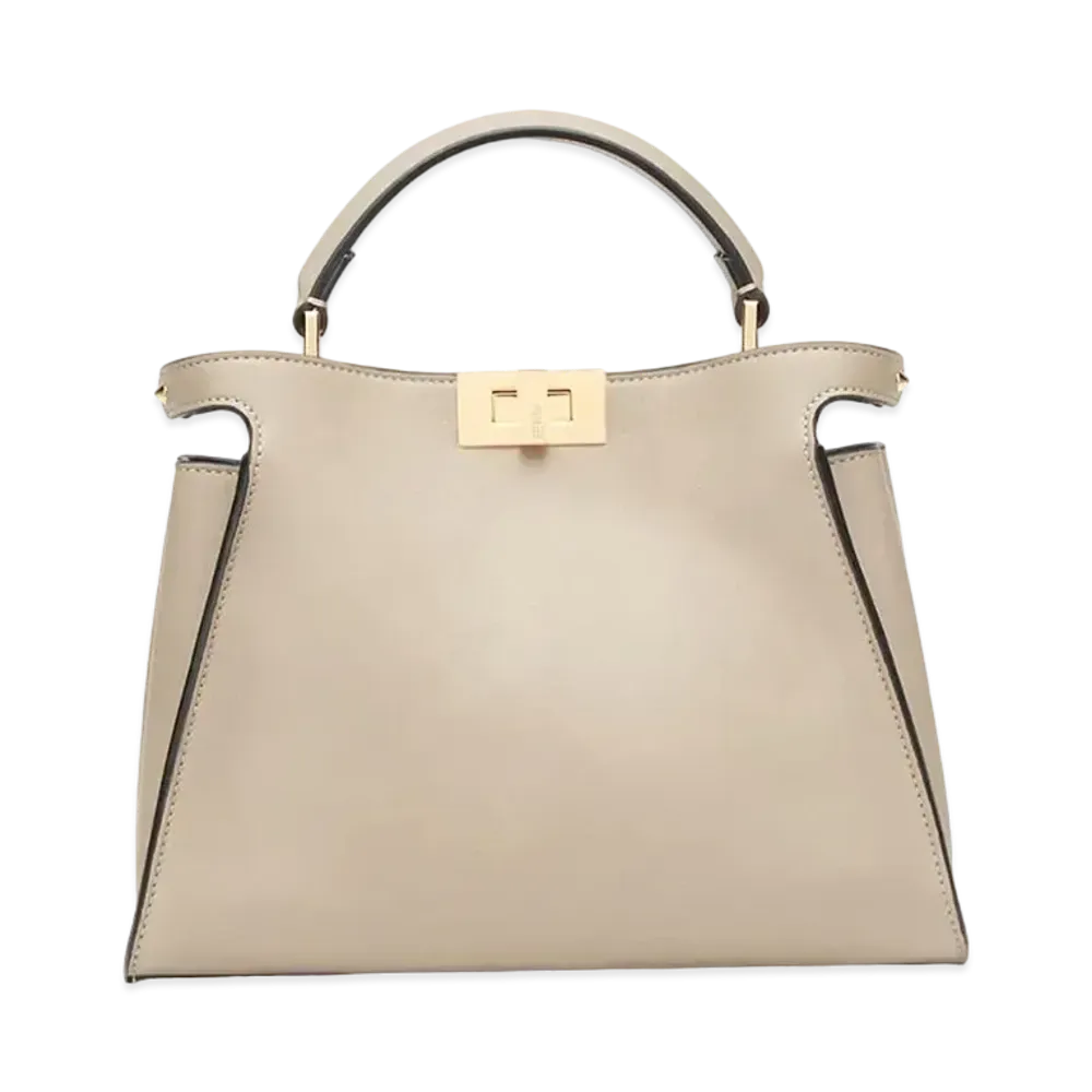 FENDI Peekaboo Essentially Leather Bag "Beige"
