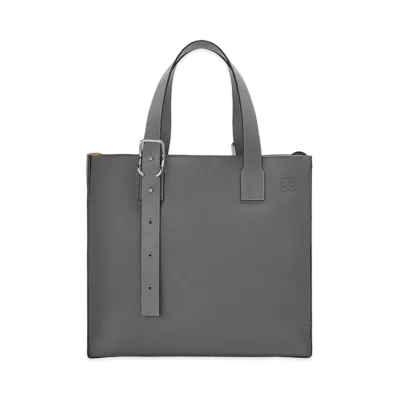 LOEWE Buckle Zip Tote In Soft Grained Calfskin "Anthracite"