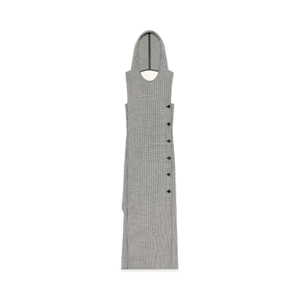Courreges Oblique Houndstooth Space Dress "Black/Natural"