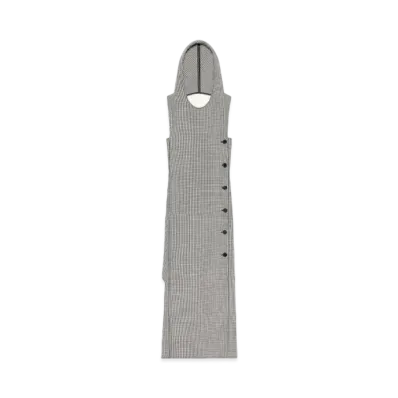 Courreges Oblique Houndstooth Space Dress "Black/Natural"