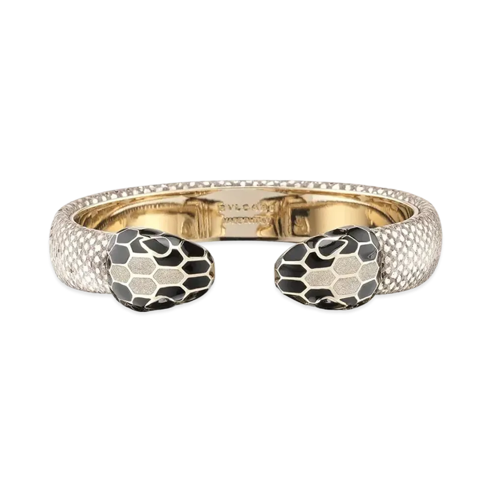 BVLGARI Serpenti Forever Leather Bracelet "Beige"