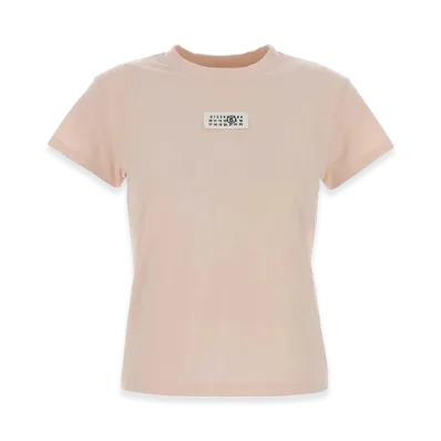 MM6 Maison Margiela Women's Pastel Pink Cotton T-Shirt "Pink"