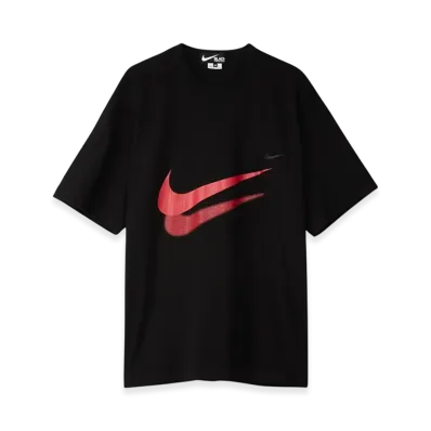 COMME des GARCONS x Nike Double Swoosh Oversized T-Shirt "Black"