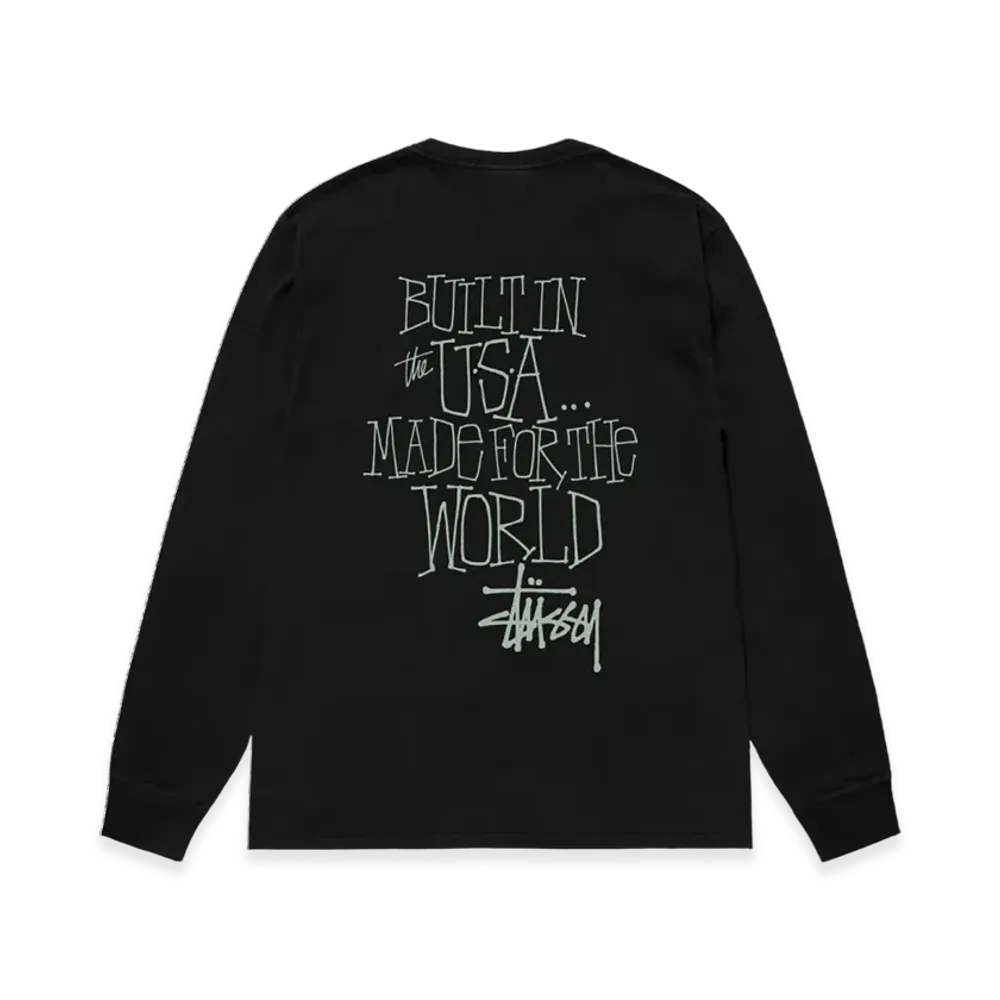 Stussy Built In USA Pigment Dyed LS Tee "Black"