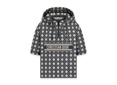 Dior Women's Macrocannage Short-Sleeved Hooded Short Anorak "Navy Blue"