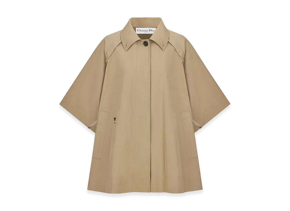 Dior Women's Cape-Effect Peacoat Gabardine "Beige"