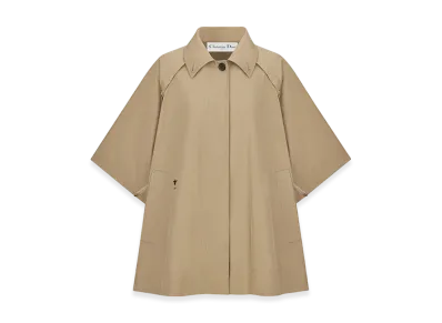 Dior Women's Cape-Effect Peacoat Gabardine "Beige"