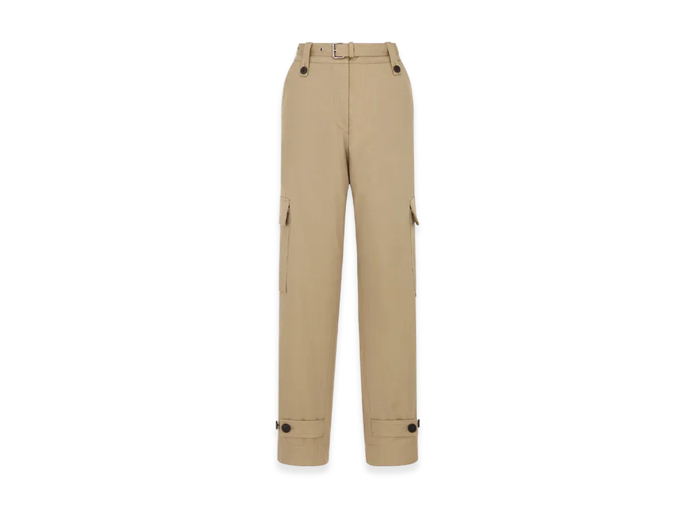 Dior Women's Belted Cargo Pants Gabardine "Beige"