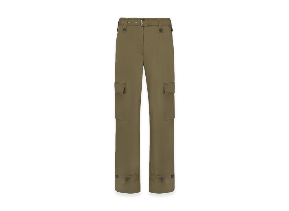 Dior Women's Belted Cargo Pants Gabardine "Khaki"