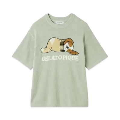 GELATO PIQUE Om Airy Moko Dog Jacquard Pullover "Mint"