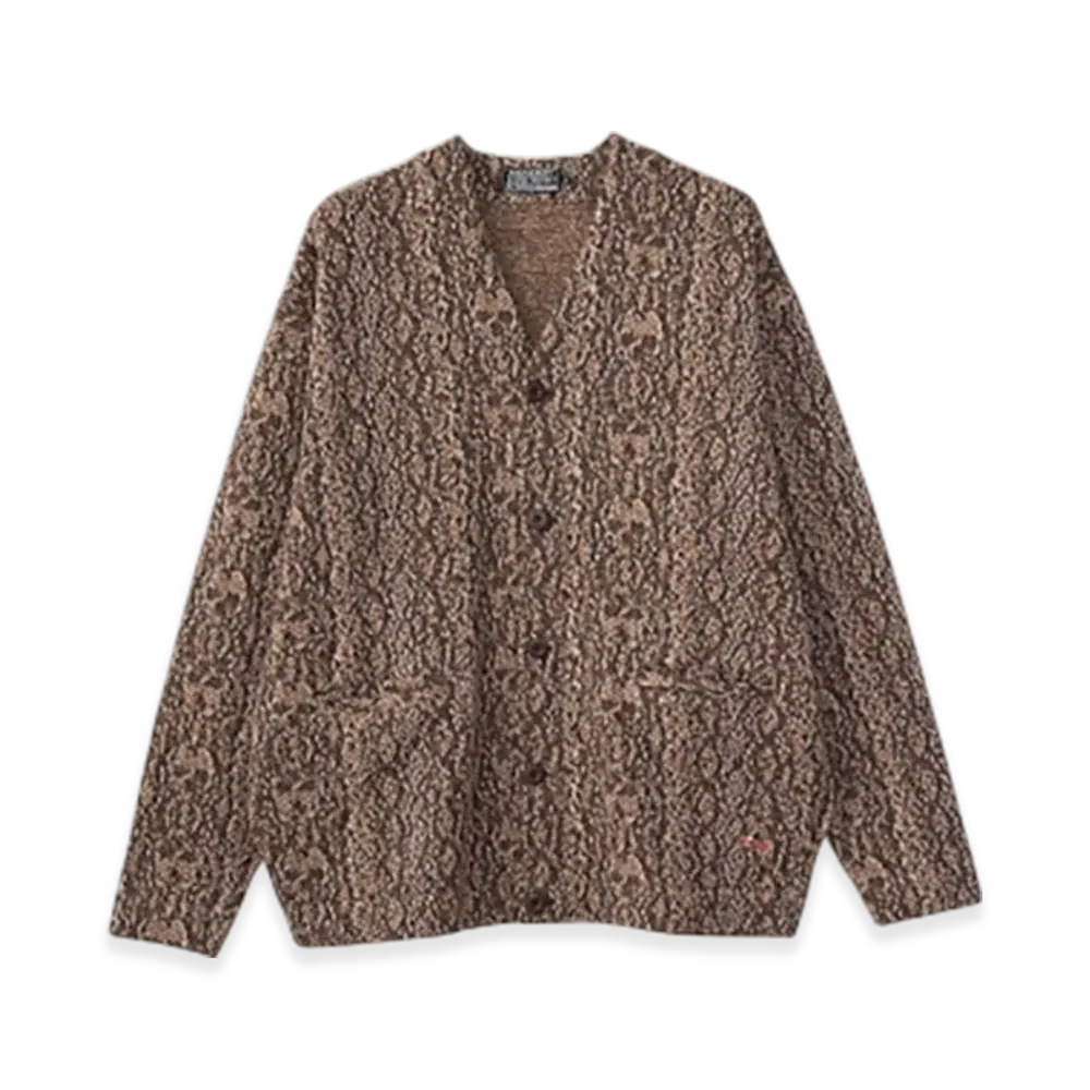 HYSTERIC GLAMOUR Speak No Evil Patch Cardigan "Brown"