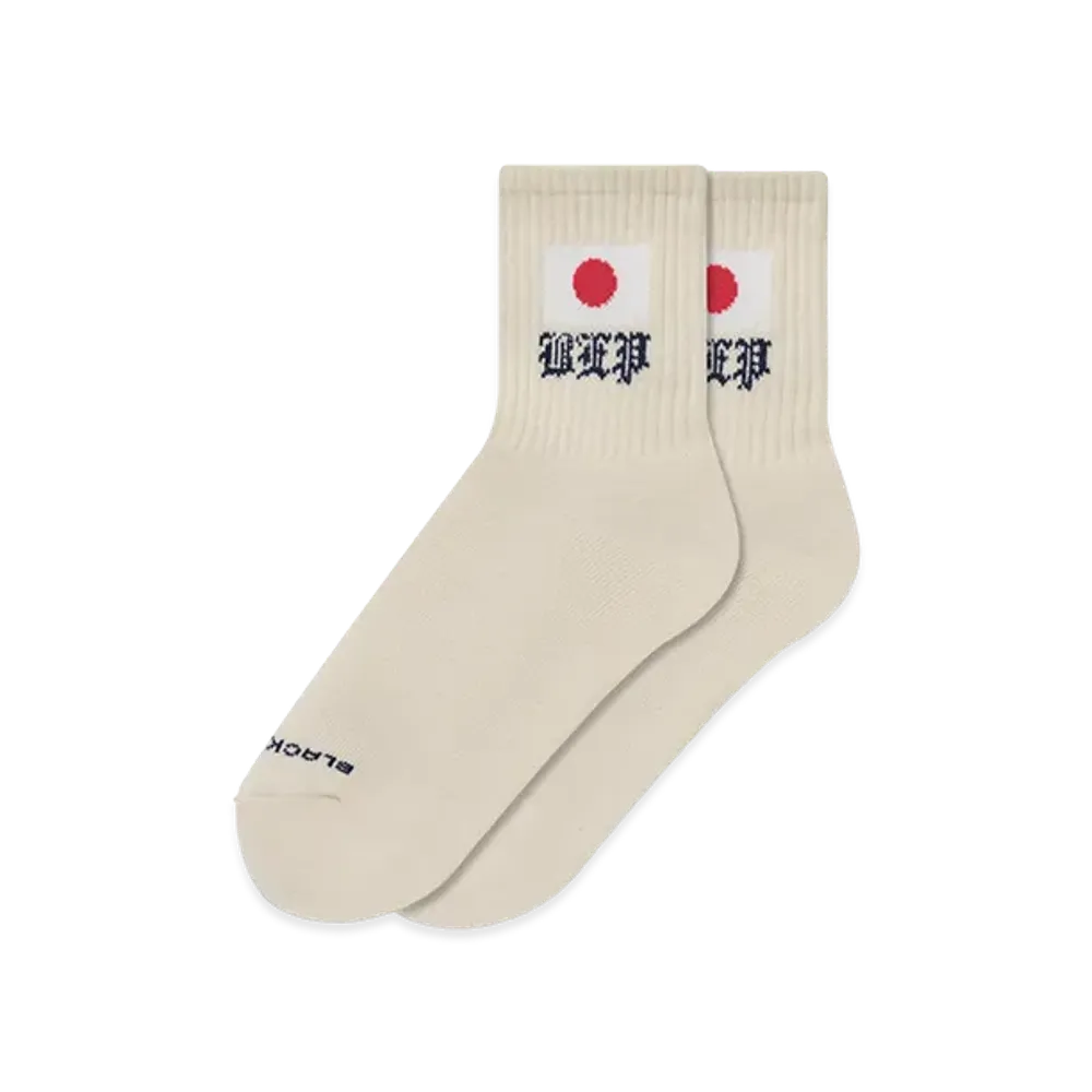 BlackEyePatch Japan Flag Short Socks "Ivory"