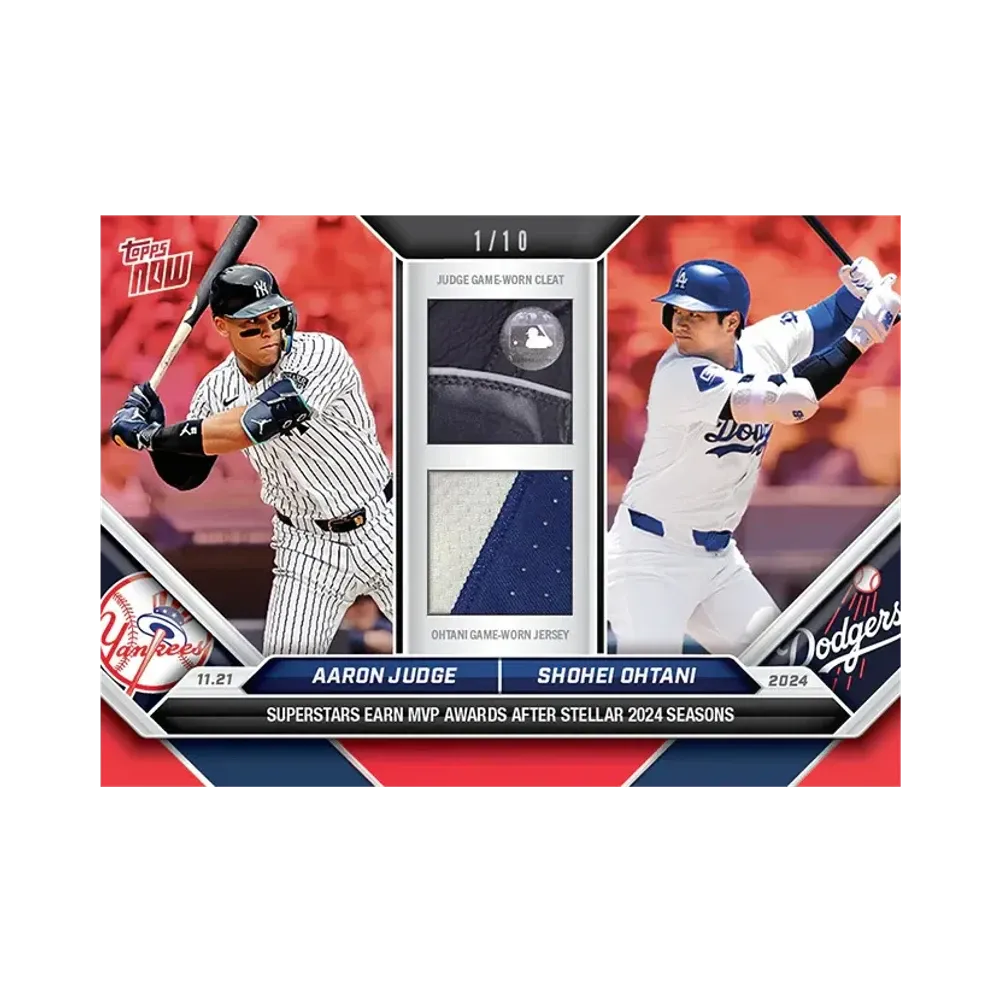 アーロンジャッジ / 大谷翔平 01/10 レッド [OS-JO](2024 MLB トップスナウカード「LOOK FOR DUAL RELICS DUAL AUTO or DUAL AUTO-RELICS」)