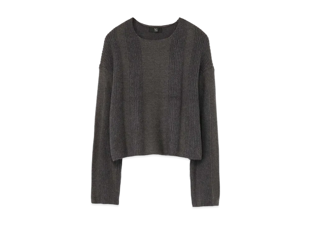 Yohji Yamamoto Y's PLAITING PLAIN STICH HALF TUBULAR SHORT PULLOVER "Gray"