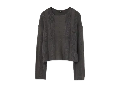 Yohji Yamamoto Y's PLAITING PLAIN STICH HALF TUBULAR SHORT PULLOVER "Gray"