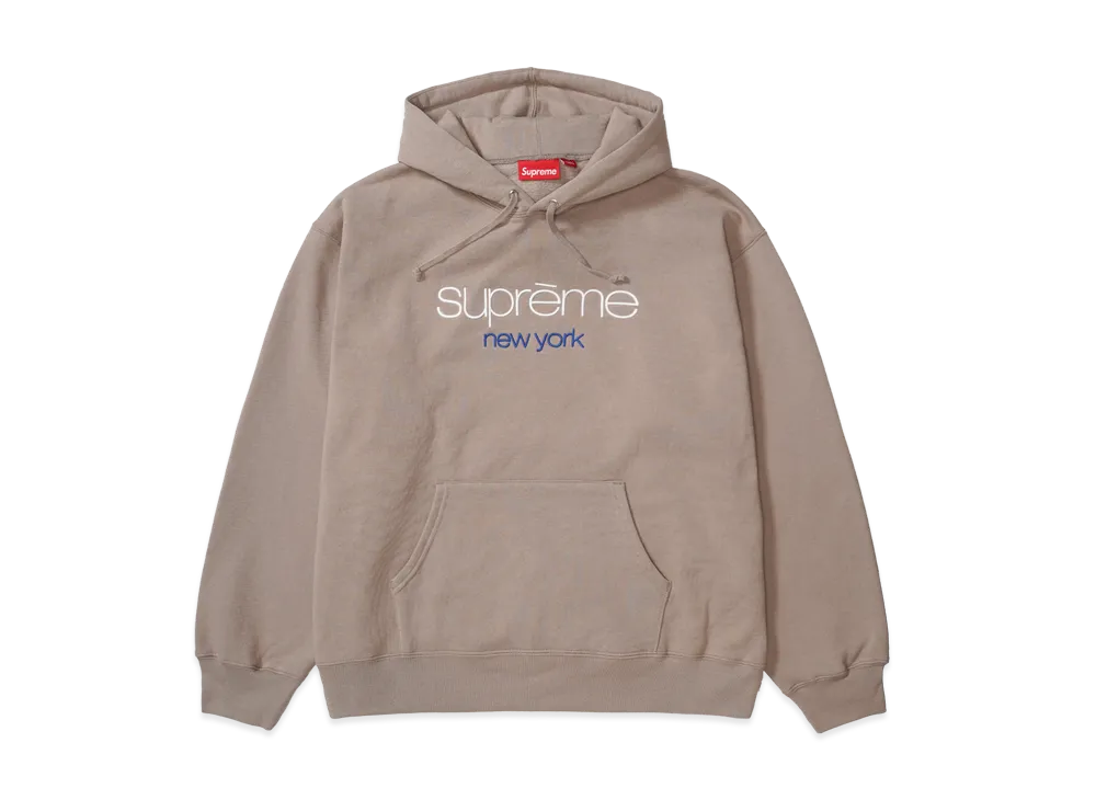シュプリーム クラシックロゴ フーデッドスウェット "トープ"