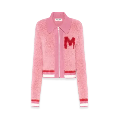 MIU MIU Women's Boucle Cardigan "Pink"
