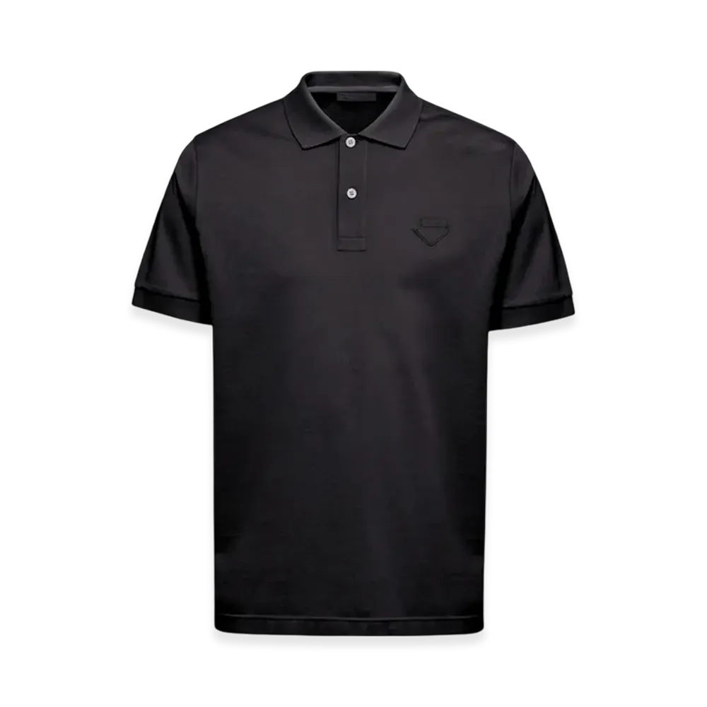 PRADA Pique Polo Shirt "Black"