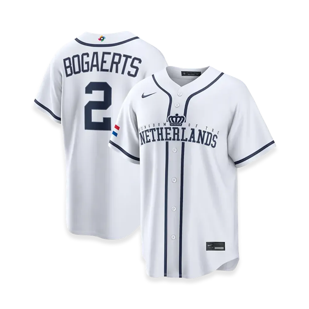 Nike 2026WBC World Baseball Classic Xander Bogaerts Netherlands Baseball Home Stadium Jersey "White"