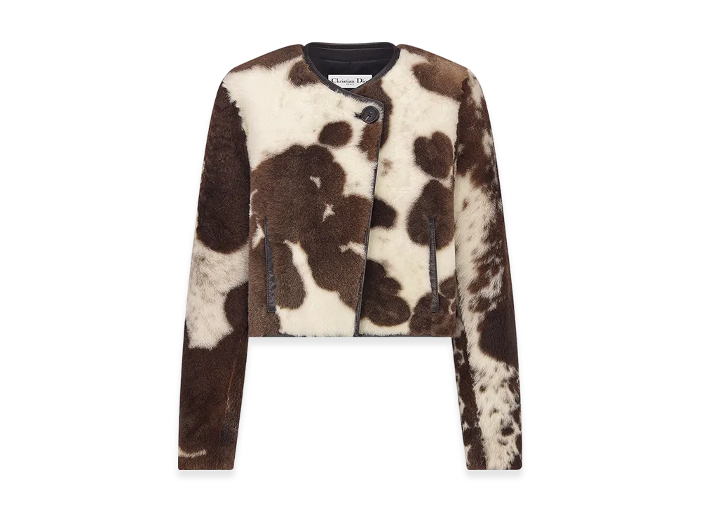 Dior Women's Jacket Lamb Fur "Ecru/Brown"