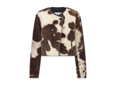 Dior Women's Jacket Lamb Fur "Ecru/Brown"