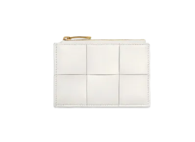Bottega Veneta Zipped Card Holder "Chalk"