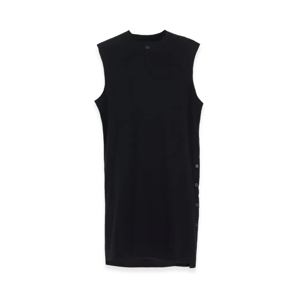 Yohji Yamamoto POUR HOMME Combed Single Jersey Single Button Tank Top "Black"