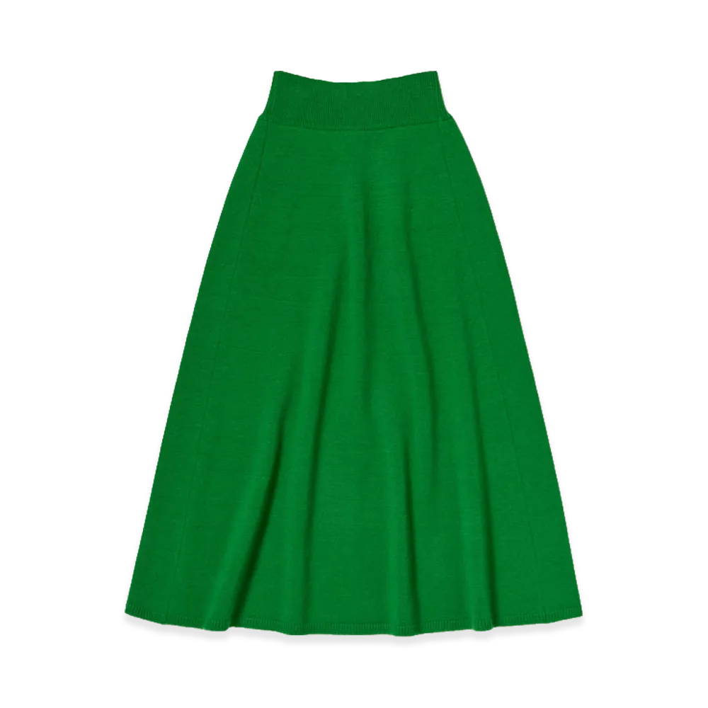 AURALEE Women's Super Fine Wool Knit Skirt "Green"