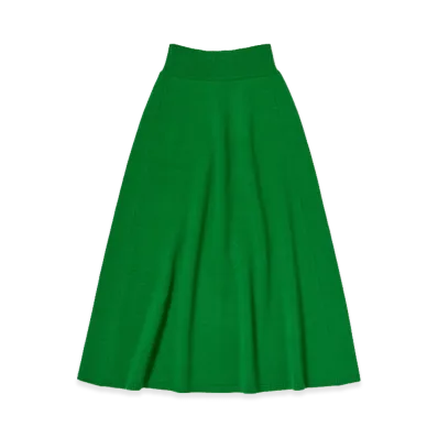 AURALEE Women's Super Fine Wool Knit Skirt "Green"