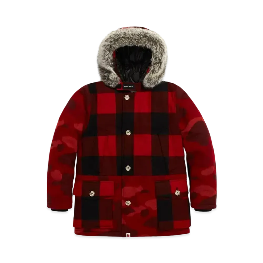 A BATHING APE X WOOLRICH ARCTIC PARKA "Red"
