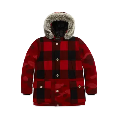A BATHING APE X WOOLRICH ARCTIC PARKA "Red"