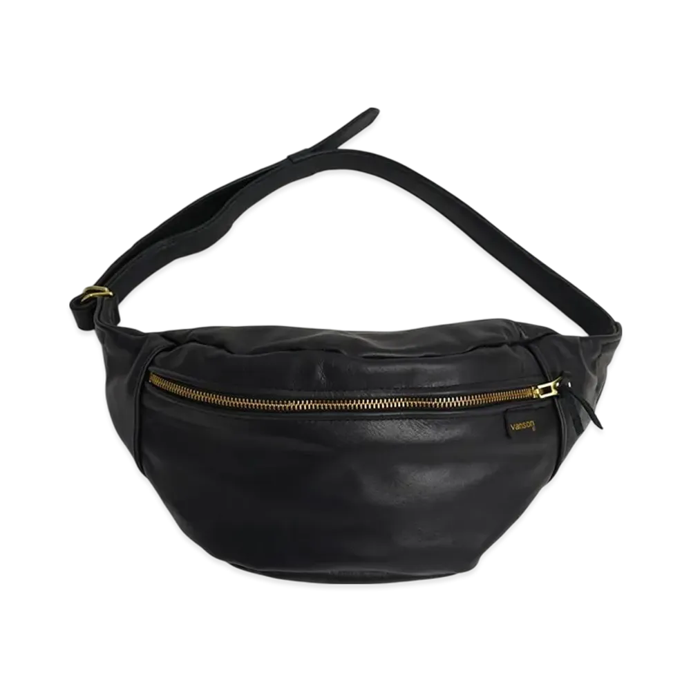 VANSON Leather Pouch Large Fanny Pack "Black"