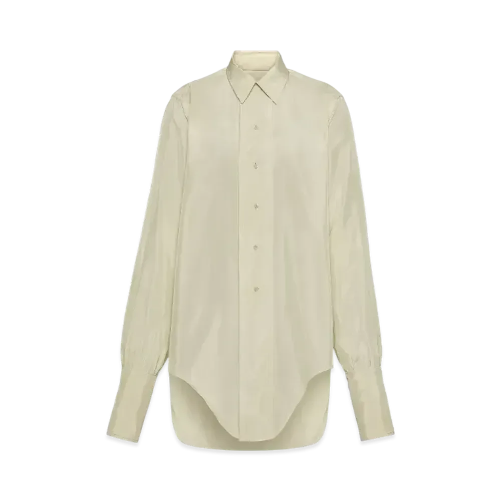 Maison Margiela Women's Dropped Hem Shirt "Aloe/Beige"