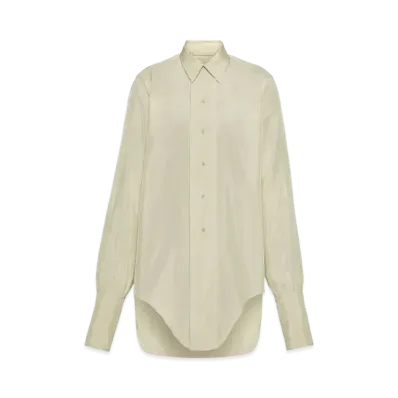 Maison Margiela Women's Dropped Hem Shirt "Aloe/Beige"