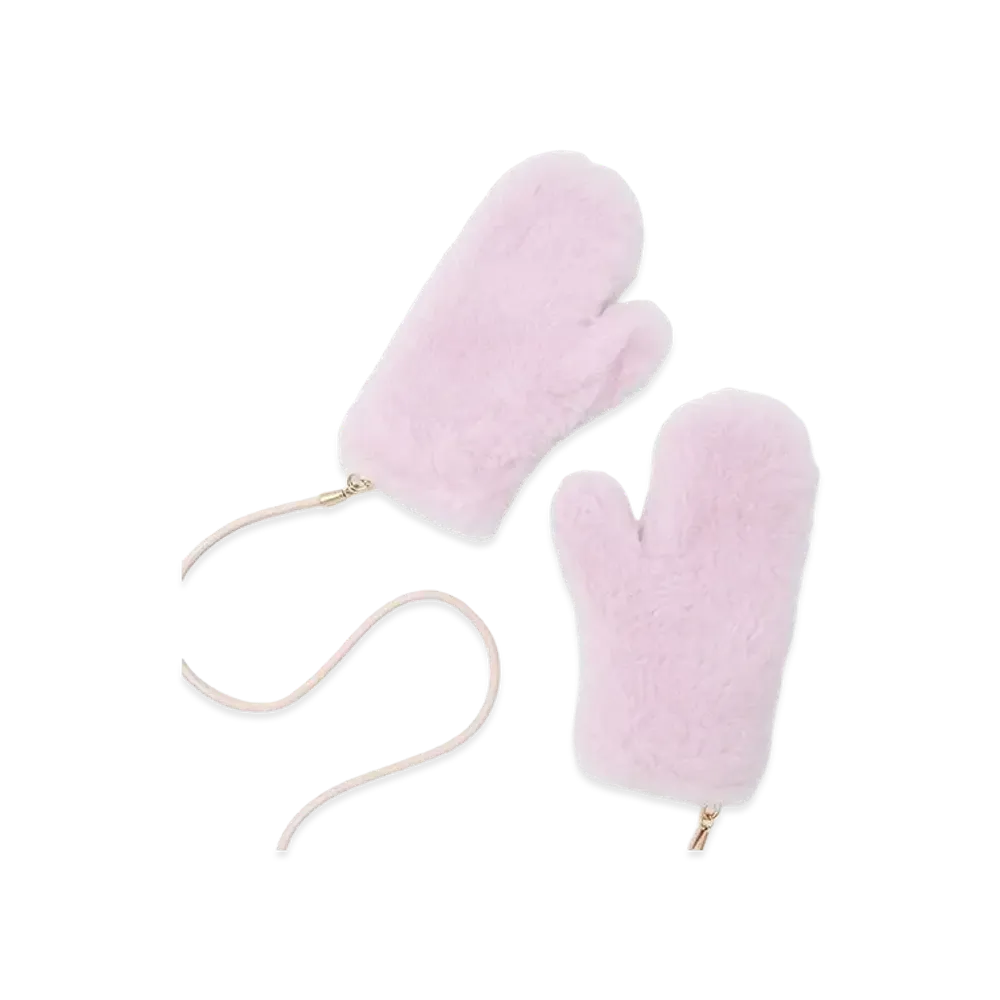 Max Mara Women's Ombrato4 Teddy Bear Mittens "Pink"