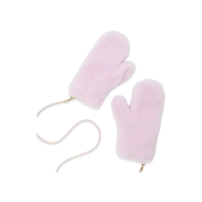 Max Mara Women's Ombrato4 Teddy Bear Mittens "Pink"