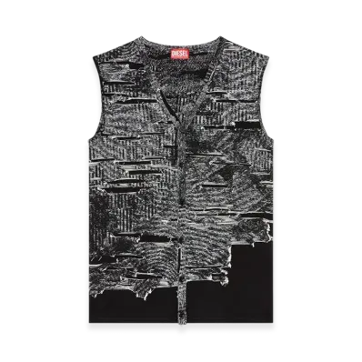 Diesel K-Callisto-Vest Vest With Engineered Distressing "Black"