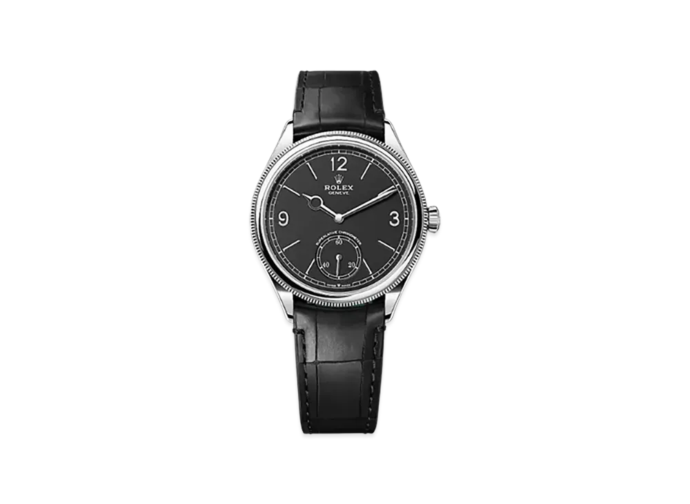 ロレックス 1908 39mm 18 ct ホワイトゴールド ポリッシュ仕上げ 52509 "インテンスブラック"