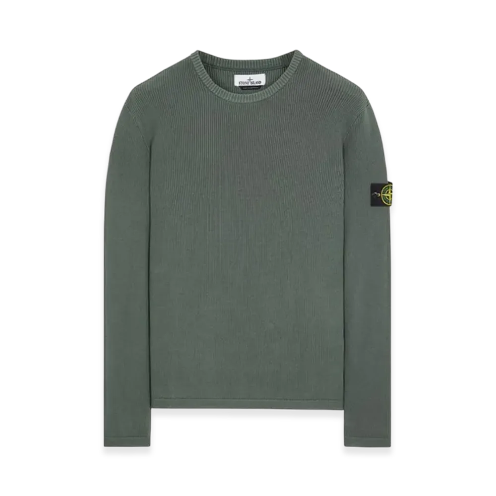 Stone Island 514D8 Ribbed Soft Cotton Crewneck Knit - 24SS "Musk Green"