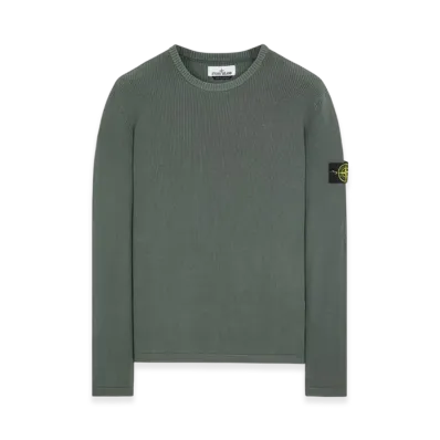 Stone Island 514D8 Ribbed Soft Cotton Crewneck Knit - 24SS "Musk Green"
