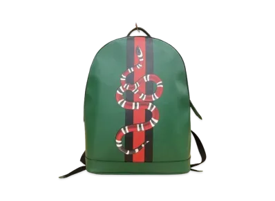 GUCCI Backpack Snake Print Leather "Green"