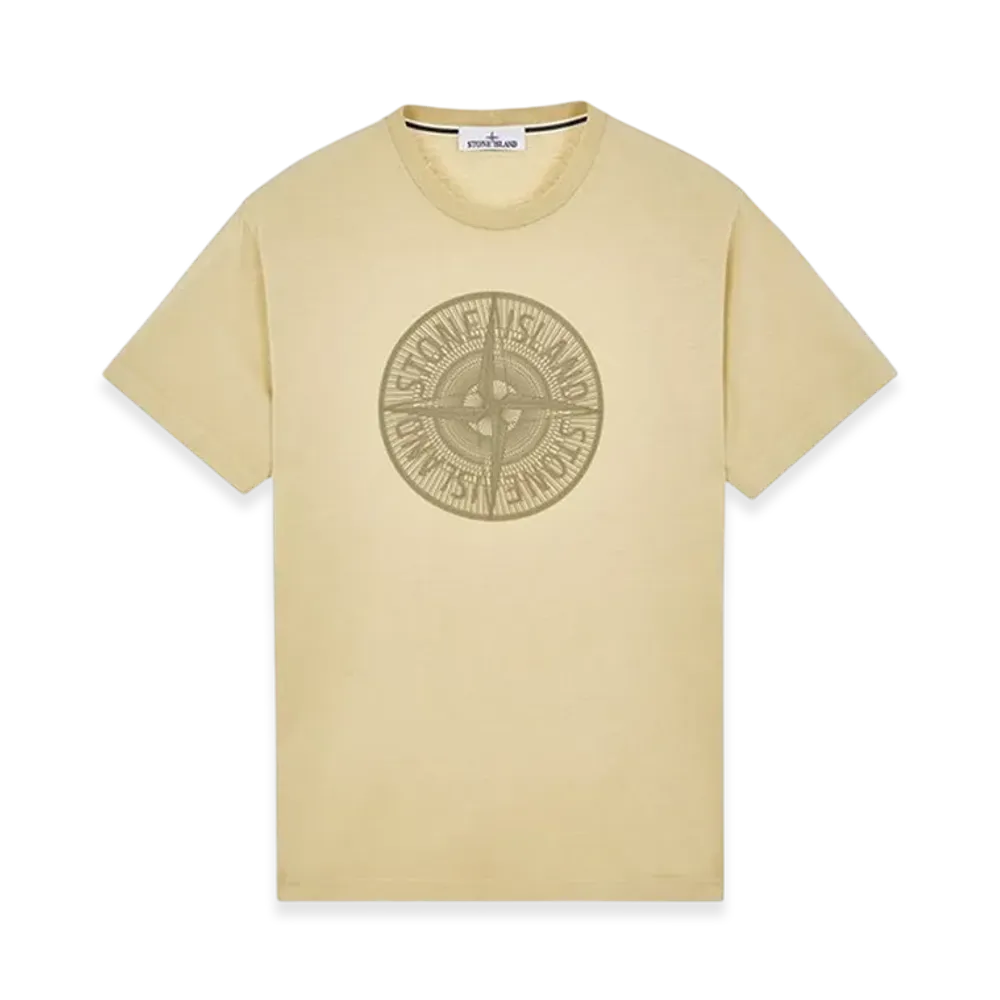 Stone Island 2NS92 Industrial Two Print Garment Dyed Short Sleeve T-Shirt - 23FW "Ecru"