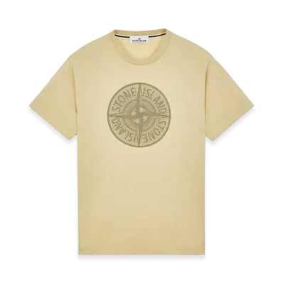 Stone Island 2NS92 Industrial Two Print Garment Dyed Short Sleeve T-Shirt - 23FW "Ecru"