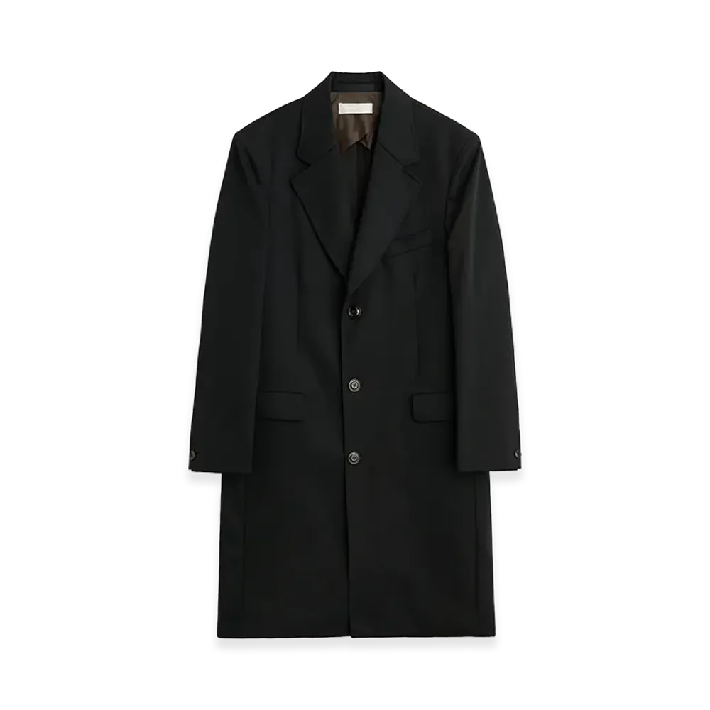 OUR LEGACY Dolphin Coat "Coarse Black Gabardine"